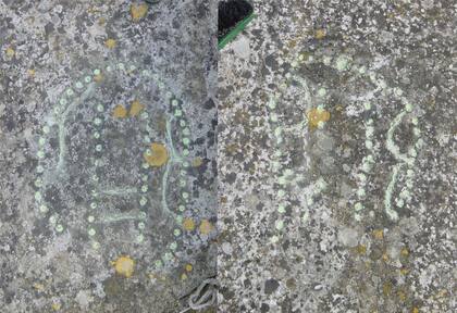 Así son los diseños que se hicieron en las piedras, como primer indicio del Hounds and Jackals en Azerbaiyán