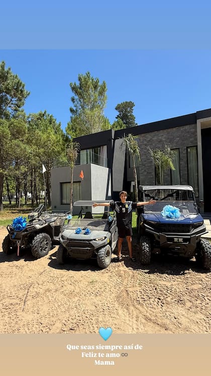 Así son los tres cuatriciclos que Wanda le obsequió a su hijo Benedicto por su cumpleaños