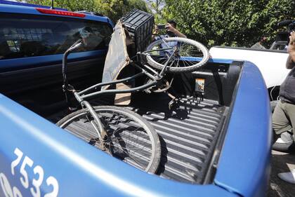 La bicicleta utilizada por Carlos Savanz para trasladar a M.