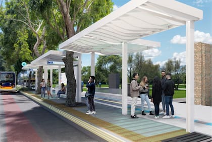 Así verán los paradores del Trambus que el Gobierno porteño planea construir