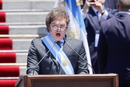 Asunción del presidente Javier Milei en las escalinatas del Congreso de la Nación