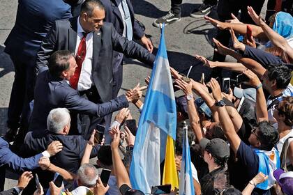 Jair Bolsonaro en su llegada al Congreso
