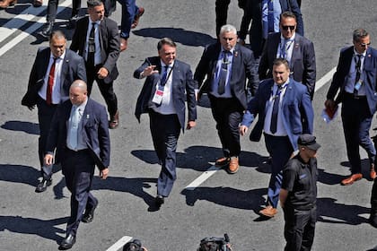 Jair Bolsonaro en su llegada al Congreso