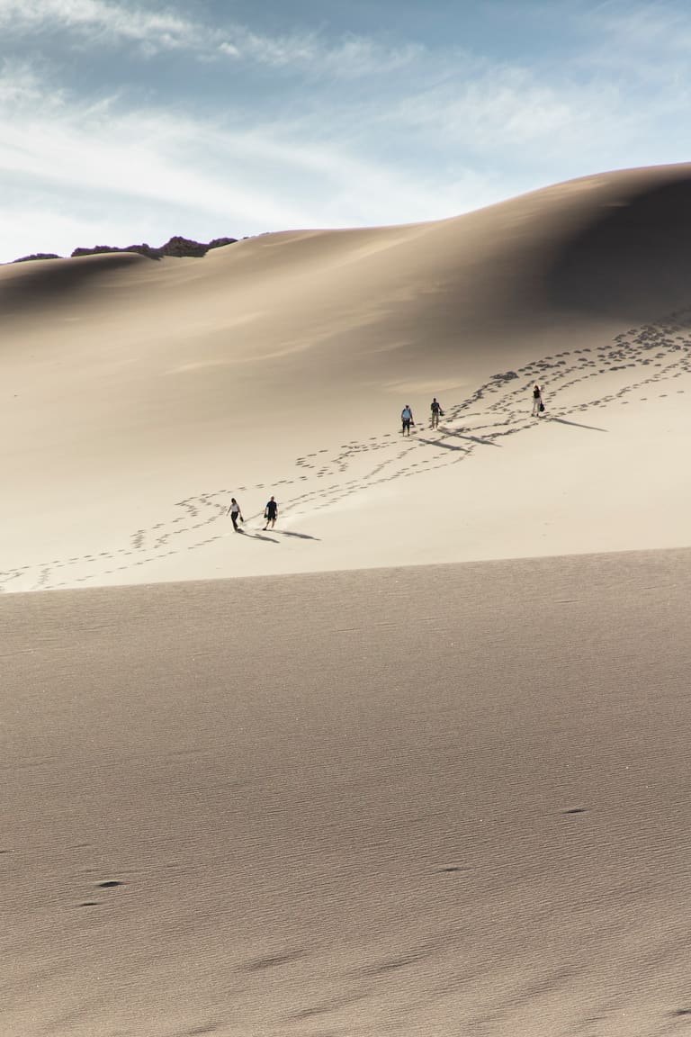 Dunas gigantes en el límite del Valle de la Luna. El recorrido en buggy ofrece un paseo a pura adrenalina
Fotos: Carolina Castagnola