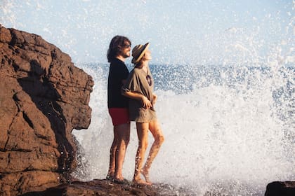 Atardecer en Las Grutas, el balneario que la pareja eligió todos los días durante su estadía en el Este.