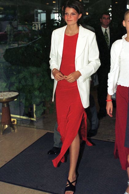 Athina Onassis Roussel en un evento social a los 14 años.