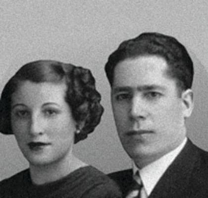 Atilano Martínez con su esposa, "Doña Justa"