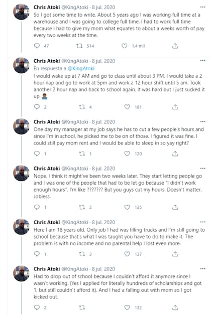 Atoki quiso compartir su historia de superación en Twitter