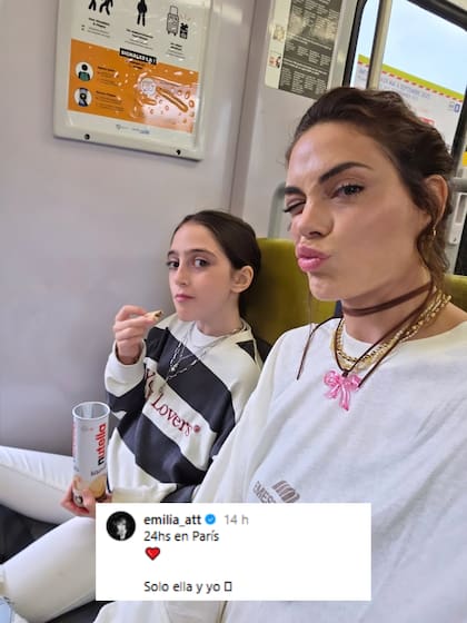 Attias compartió el álbum de fotos de sus 24 horas en París (Foto: Instagram @emilia_att)