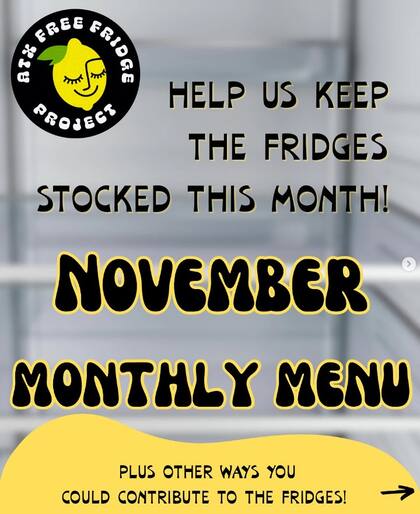 ATX Free Fridge Project es una iniciativa que invita a los vecinos a dejar alimentos dentro de sus refrigeradores para que otras personas puedan tomarlos (Instagram/@atxfreefridge)