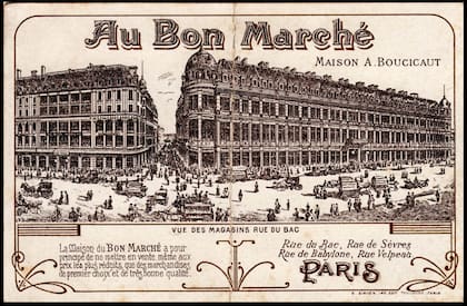 Au Bon Marché de París. A poco de ser inaugurada quedó a cargo de los Boucicaut.