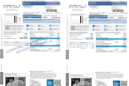 Aumento de luz. Boleta de Edesur y Edenor