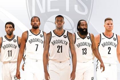 Aun sin LaMarcus Aldridge (21), retirado sorpresivamente, Brooklyn Nets es gran candidato a coronarse en la NBA, con Kyrie Irving (11), Kevin Durant (7), James Harden (13) y Blake Griffin (2).