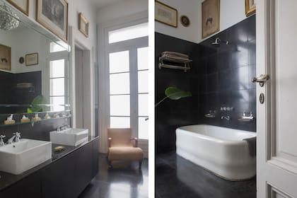 Aunque el mueble y la doble bacha son cien por ciento actuales, el espíritu del ambiente está intacto.