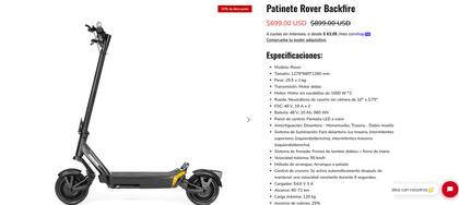 Aunque está en oferta, el costo real del scooter que tenía el influencer es de US$899