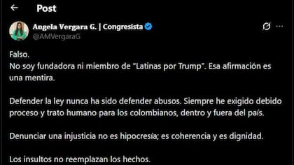 Aunque mantiene afinidades políticas con el presidente de EE.UU., la congresista colombiana niega estar vinculada a "Latinas por Trump"