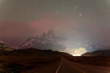 Aurora austral en El Chaltén, Santa Cruz