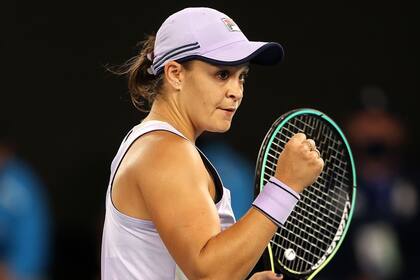 La australiana Barty celebra un punto ganado: ya está en cuartos de final del Grand Slam de su país.