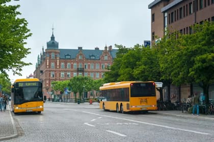 Autobuses locales en la ciudad sueca de Lund, sede del Centro de Estudios de Sostenibilidad