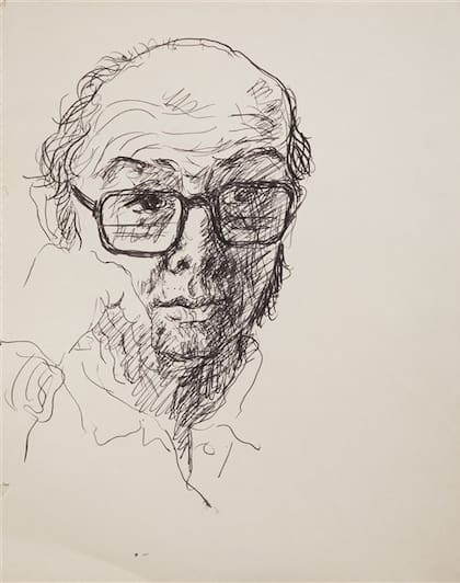 Autorretrato, c. 1976, tinta s/papel