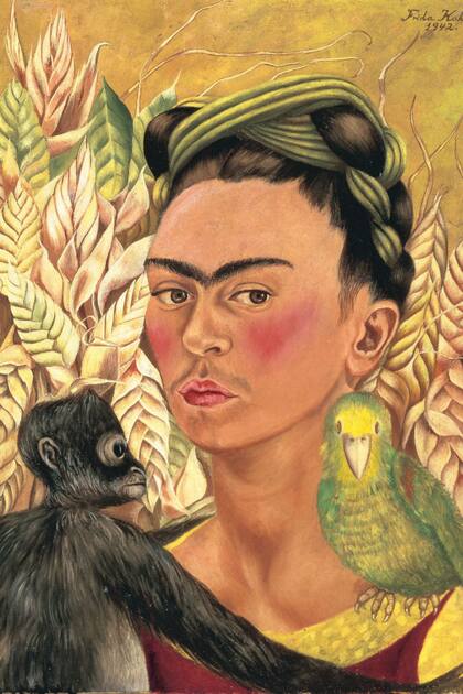 Autorretrato con chango y loro (detalle), obra de la colección del Malba que se sumaría en los próximos meses al proyecto Caras de Frida 