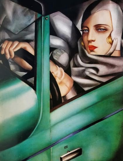 "Autorretrato (Tamara en un Bugatti verde)" (1929)