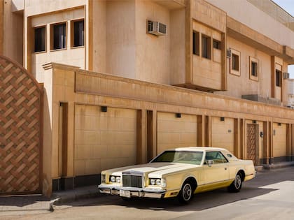 Autos antiguos en el distrito de Olaya.