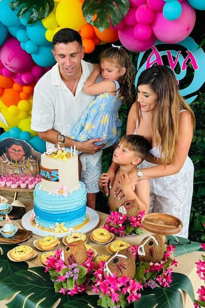Ava cumplió tres añitos durante la Copa América, y sus papás lo celebraron con una fiesta temática de Moana, la película de Disney.