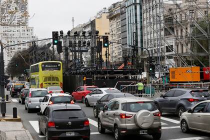 Avenida 9 de julio. Buenos Aires, sitiada por los cortes para los Juegos Olímpicos de la Juventud