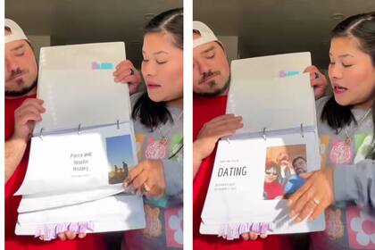 Aviles se presentó a la entrevista con una carpeta llena de fotos para contar la historia de la pareja
