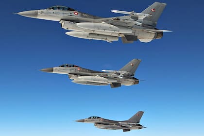 Aviones F-16 de la Real Fuerza Aérea de Dinamarca