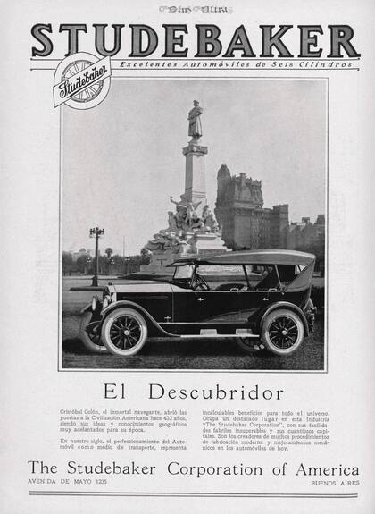 Aviso de la automotriz Studebaker.
