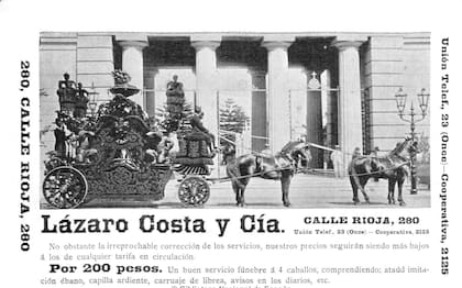 Aviso de Lázaro Costa. 1902.