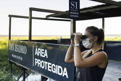 Avistamiento en territorio isleño. Aquí, Macarena Posse coordinadora
Municipal durante una visita oficial.