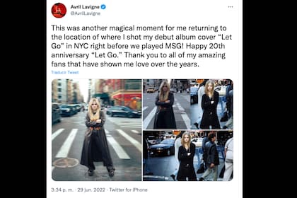 Avril Lavigne recrea la portada de Let Go