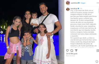 Axel anunció su separación de Delfina Lauría