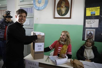 Axel Kicillof, al votar en Pilar