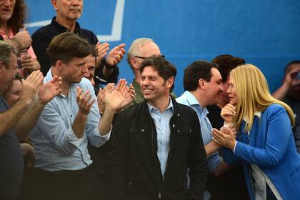 Axel Kicillof, ayer, en el acto por el Día de la Lealtad, en Berisso