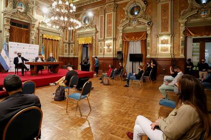 Axel Kicillof brindó una conferencia de prensa en La Plata. Esta vez, no hubo anuncio conjunto con Alberto Fernández y Horacio Rodríguez Larreta