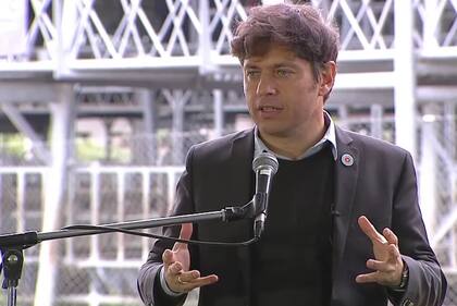 Axel Kicillof durante la presentación del Mercado Agroganadero