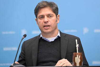 Axel Kicillof durante una conferencia de prensa