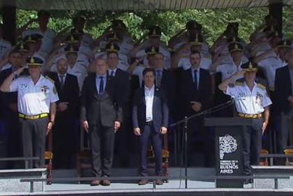 Axel Kicillof, en un acto en la escuela de policía Juan Vucetich
