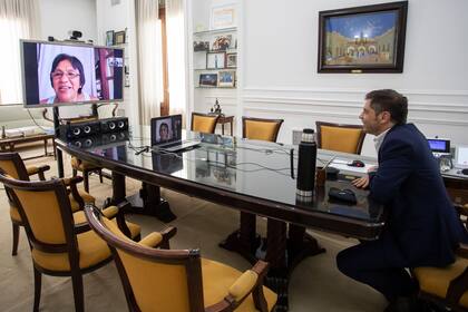 El año pasado, el gobernador bonaerense Áxel Kicillof habló por videoconferencia con Milagro Sala