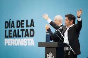Axel Kicillof y Jorge Taiana en la quinta 17 de Octubre de San Vicente