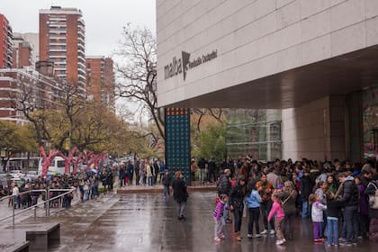 Ayer, decenas de personas hacían cola para ver la muestra