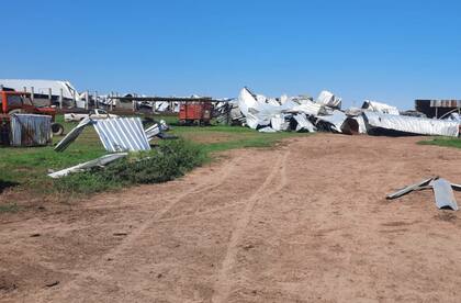Ayer eran 22 personas desarmando y ordenando toda la chatarra esparcida por el campo