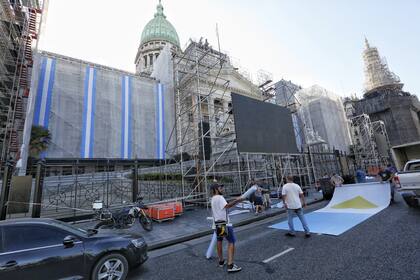 Ayer se ultimaban los preparativos frente al Congreso