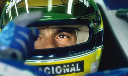 Ayrton Senna listo para partir en el GP de San Marino, en Imola, en 1994