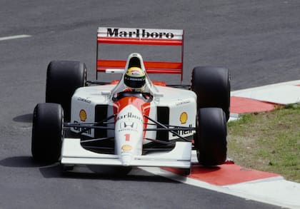 Ayrton Senna manejó el monoplaza #1 Honda Marlboro McLaren MP4-7A Honda V12 en 1992 en Bélgica
