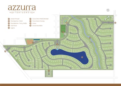 Azzura, mapa del proyecto inmobiliario en Pilar.